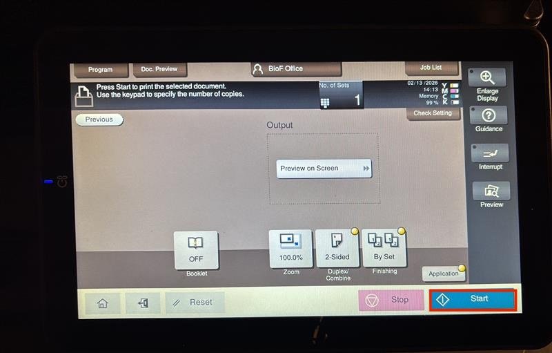 start printer