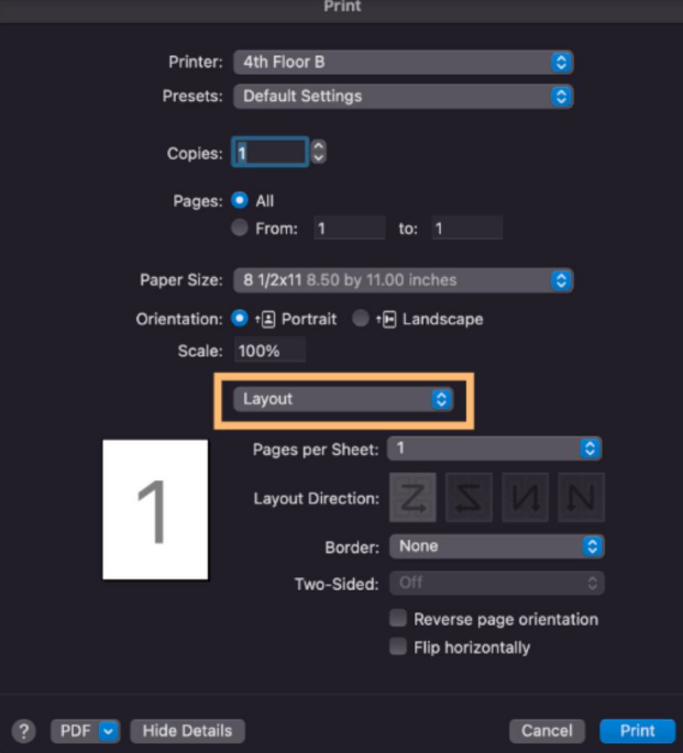 Print settings