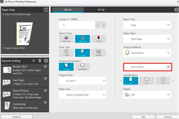 Secure Print... win